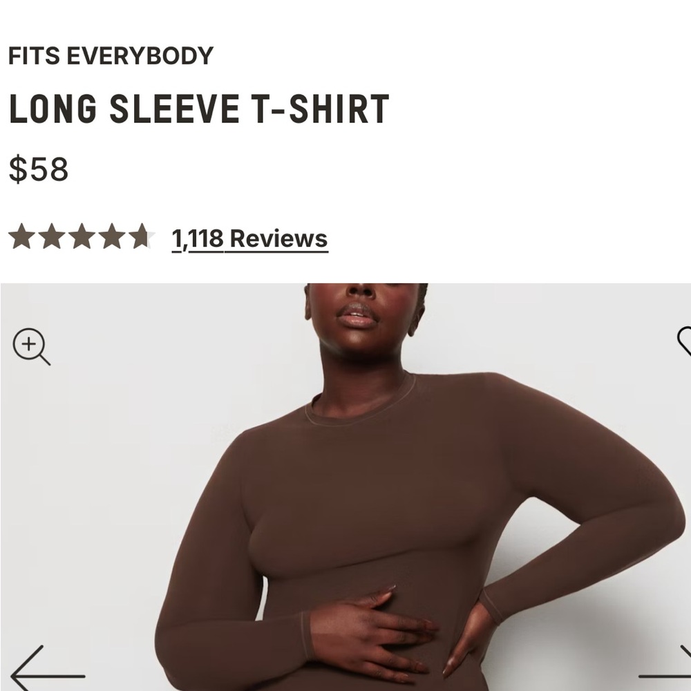 SKIMS Chocolate Long Sleeve Tee